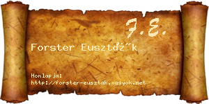 Forster Euszták névjegykártya
